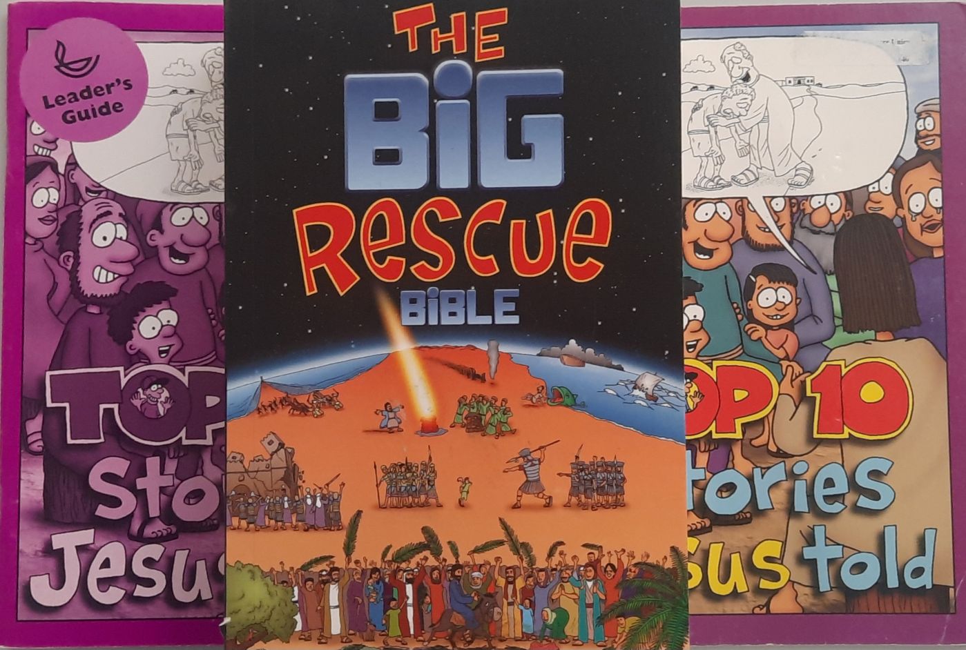 TOP 10 STORIES JESUS TOLD guide and workbook plus THE BIG RESCUE BIBLE